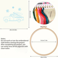 Usine bricolage rouge voiture pratique broderie ensemble pour débutants Semi-fini à la main point de croix décoration artisanat de noël