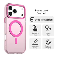 Étui de charge magnétique sans fil transparent de luxe pour téléphone portable 17/Air 16/15/14 Plus/13/12 Pro Max