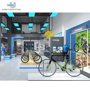 Fashion Custom Wood Electric Bike Conversion Kit Store Fixtures Retail Shop Interior Design Mountain Bike Display Rack