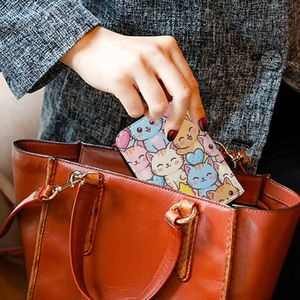 Cartera de Cuero Personalizada de Diseño de Lujo, Pequeña, Delicada y Linda, con Estampado de Gato, para Monedas y Tarjetas de Crédito, Unisex - Product Image 4