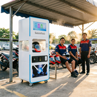 Lave-casque automatique avec système de paiement, borne de distribution pour l'entretien des casques de moto