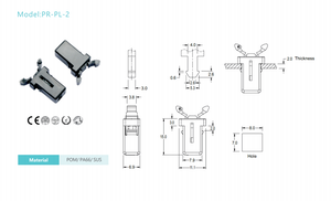 Peir PR-PL-2 Free Sample Black Slam <strong>Push</strong> To Open Latch Mini <strong>Push</strong> <strong>Lock</strong> <strong>Push</strong> Latch - Product Image 2