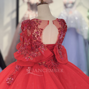 Jancember 6886 Beautiful <strong>Red</strong> <strong>Sequins</strong> Empire Ruffle Quinceanera 15 Girls Dresses - Product Image 6