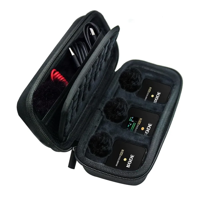 מקרה מיקרופון מותאם אישית עבור רכב go2 תיבת הגנה קטנה תיבת אחסון כבל USB קשה מיקרופון נשיאה במקרה עם רוכסן