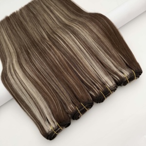 Wholesale Virgin Hair Manufacturers <b>Cheap</b> Natural Straight Blackdark Brownlight Brown Thick Machine Weft Hair <b>Extension</b> - Product Image 6