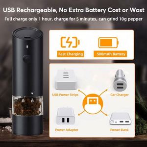 Nuevo Juego de Molinillos de Sal y Pimienta Eléctricos Recargables por USB, Ecológicos, de Madera, con Luz, Aptos para Lavavajillas - Product Image 6