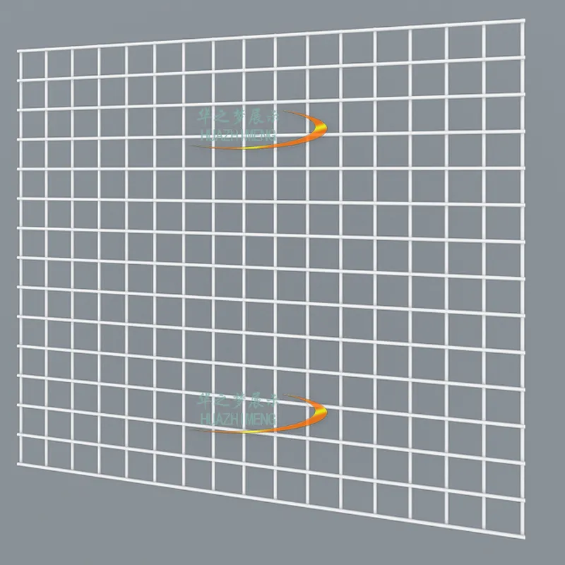 Özel ticari duvara monte ızgara tel örgü ekran standı Gridwall panelleri asılı fikstür ekran standları raf