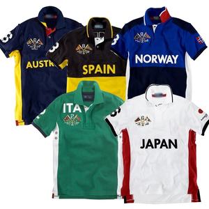 En stock Collection 100% Coton À Manches Courtes Respirant Piqué Tissu avec Broderie Pays Lettre Motif D'été Taille Lâche - Product Image 1