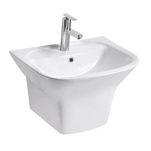 Bagno in ceramica appeso a parete lavandino quadrato piedistallo - Product Image 4