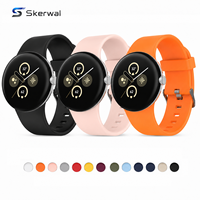 Tali Jam Tangan Silikon Lembut Lepas Cepat dengan Konektor Logam dan Gesper Pin untuk Google Pixel Watch 45mm 1 2 3 4 Tali Pengganti
