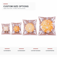 Sac à oreiller personnalisé en PP transparent imprimé flocon de neige pour emballage individuel de biscuits de Noël, lait, produits de boulangerie, aliments, recyclable, vente en gros