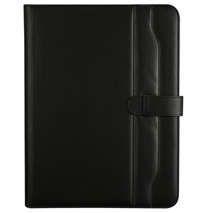 Office Document Organizer With Business Card Holders Blue A4 PU Leather Resume Portfolio <strong>Folder</strong> Custom Embossed Logo <strong>File</strong> Bag - Product Image 5
