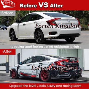 Accessoires de voiture Spoilers de voiture électriques Spoiler arrière universel en fibre de carbone pour Honda Civic Sedan Spoiler de coffre arrière de voiture - Product Image 5