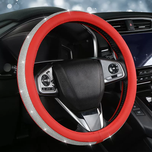 Fundas <span class=keywords><strong>para</strong></span> <span class=keywords><strong>Volante</strong></span> <span class=keywords><strong>de</strong></span> Coche <span class=keywords><strong>de</strong></span> Cuero PU Antideslizantes, Diseño <span class=keywords><strong>de</strong></span> Lujo, Decoración <span class=keywords><strong>de</strong></span> Diamantes Suaves y Universales, 38 CM - Product Image 3