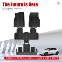 Nouveaux produits 3D TPE tapis de coffre étanche facile à nettoyer tapis de coffre arrière antidérapant pour Tesla modèle YL 2025 court 6 sièges
