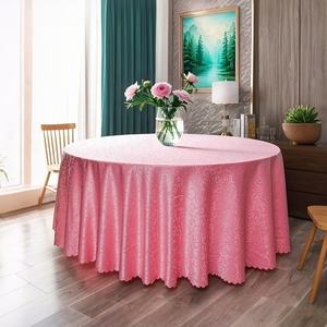 White Plain Polyester <b>Table</b> <b>Cloth</b> Simple Floral Design Durable Woven Technics for Home <b>Party</b> Decoration Available Different - Product Image 3