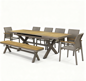 <span class=keywords><strong>Table</strong></span> à manger extensible réglable avec ensemble de chaises de patio, cadre en aluminium, résistant à la rouille, meubles de <span class=keywords><strong>jardin</strong></span> d'extérieur - Product Image 5