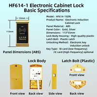 Serrure de casier intelligente HF614-1SDN pour salle de sport, spa, sauna, école – Verrou électronique à carte RFID – Vente en gros pour fabricants – Coffre-fort numérique
