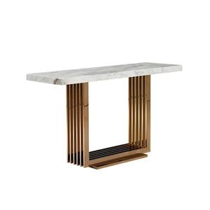 Table <span class=keywords><strong>console</strong></span> multifonctionnelle mobile <span class=keywords><strong>d</strong></span>'<span class=keywords><strong>entrée</strong></span>, style italien, luxe léger, moderne, minimaliste, en marbre et acier inoxydable - Product Image 5