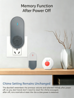 Bouton d'alarme intelligent sans fil portable 328 pieds, bouton d'urgence, balise, alarme médicale personnelle