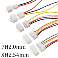 Kit Konektor Kabel Micro JST PH2.0mm XH2.54mm Jantan Betina 2/3/4/5/6 Pin Steker Terminal Kabel Ekstensi Soket 26AWG untuk Otomotif