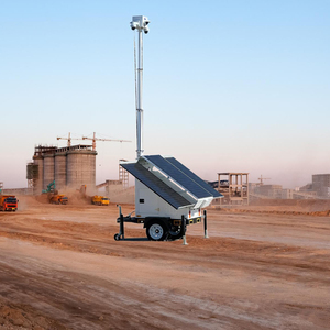 Remorque <span class=keywords><strong>solaire</strong></span> portable CCTV avec 3 panneaux solaires pour chantiers de construction éloignés - Product Image 1