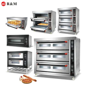 Nhà Cung Cấp Vàng Thương Mại Đôi Boong Cửa Coomercial Đốt Gas Đốt Lò Nướng Bánh Pizza Cho Một Nhà Hàng Di Động Đá, Gas-pizza-Lò