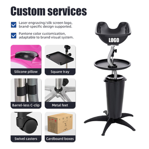 <span class=keywords><strong>Bac</strong></span> à <span class=keywords><strong>shampoing</strong></span> portable avec support, lavabo mobile réglable en hauteur pour salon, domicile et personnes âgées - Product Image 2