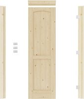 24 "x 80" Kit de montant de porte en bois de pin noueux avec 2 panneaux pour l'intérieur des portes de la maison, pour la salle de bain, le garde-manger et la blanchisserie.
