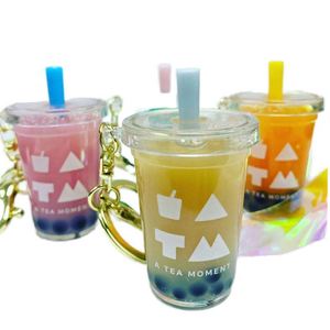 Nouvel Arrivage Porte-clés Gobelet de Bubble Tea avec Perles, Porte-clés Ours en Peluche Boba Liquide, Porte-clés Boba Flottant - Product Image 1
