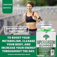 Ausreson OEM Superfood SuperGreens Supplément de soutien immunitaire Légumes Fruits Gummy Moringa Super Greens Gummies