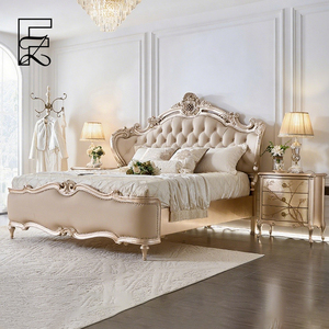 <span class=keywords><strong>Letto</strong></span> Matrimoniale King Size in Pelle di Lusso Francese 180x200, Suite Nuziale Intagliata a Mano, Camera da <span class=keywords><strong>Letto</strong></span> Principale in Legno di Faggio Massiccio - Product Image 2
