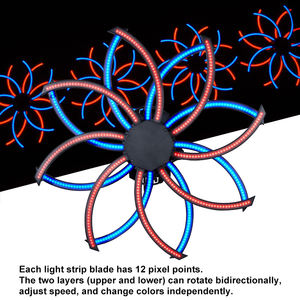 Igracelite 576 Pcs Lampu Pixel LED RGB 3-in-1 Bentuk Kincir Angin 360 °   Pencahayaan Panggung Kipas Berputar Dua Lapis untuk Acara Klub DJ dan Bar - Product Image 5