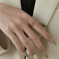 Bague en acier inoxydable plaqué or 14k 18k, design personnalisé, hypoallergénique, anti-ternissement, étanche, en bambou, pour femmes