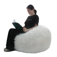 Luxe mousse rempli fausse fourrure paresseux canapé chaise doux et confortable grand poids soutien chambre salon paresseux sac canapé