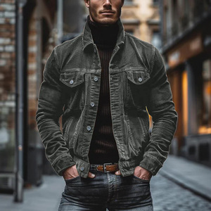 <span class=keywords><strong>Giacca</strong></span> da <span class=keywords><strong>Uomo</strong></span> Europea e Americana Autunno-Inverno, Nuova Collezione con Tasche, in Velluto a Coste, Maniche Lunghe, Risvolto a <span class=keywords><strong>Righe</strong></span> - Product Image 6