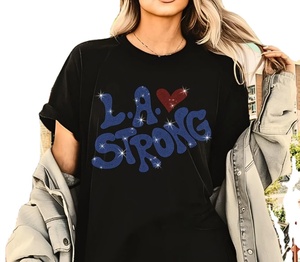 Camiseta de Algodón para Mujer, Personalizada con Pedrería, Letra de Cumpleaños, Talla Grande, con Cuentas de Cristal - Product Image 6