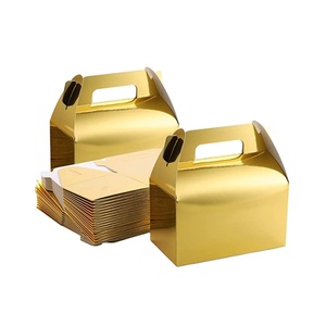 Candy Treat Goodies Gift Boxes Party Favor Gable Boxes Favors Treats Art Paper Recyclable Accept Gold for Wedding Birthday Party