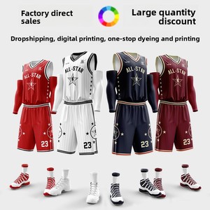 Tenue de basketball <span class=keywords><strong>All</strong></span>-<span class=keywords><strong>Star</strong></span> personnalisée unisexe pour adulte – Compétition estivale, séchage rapide, respirante, épaules étroites, personnalisable - Product Image 4