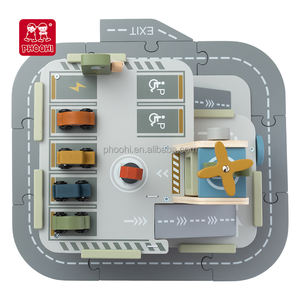 Children's Large Three-Storey <strong>Wooden</strong> Playhouse with <strong>Car</strong> Sliding Track and Aircraft Lifting <strong>Toy</strong> Assembled Slot <strong>Toys</strong> for Kids - Product Image 4