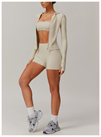 Ensembles de vêtements de sport à logo personnalisé Vêtements de fitness pour femme, ensemble de leggings d'entraînement, vêtements de yoga à la mode, soutien-gorge de sport, ensemble de yoga 5 pièces pour femme