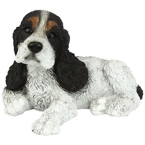 Kawaii – Statue de chiot et <span class=keywords><strong>chien</strong></span> en résine artisanale, Cocker <span class=keywords><strong>noir</strong></span> et blanc - Product Image 1