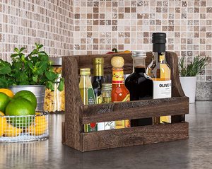 Scaffale portaspezie montabile a parete scaffale Organizer in legno per barattoli di condimento portabottiglie per salsa per cucina - Product Image 5