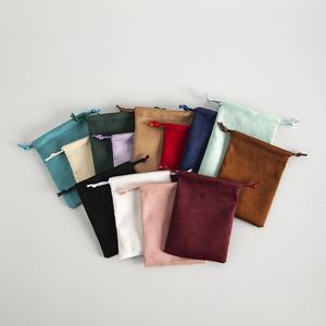 Sacs à cordon en velours doux, petites pochettes 8x10cm, sacs cadeaux en flanelle pour bijoux, bonbons, faveurs de mariage, emballage pour bagues et boucles d'oreilles - Product Image 1