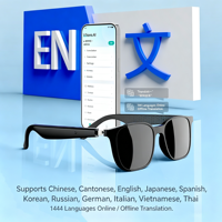 Lunettes Audio Intelligentes IA : Traducteur Instantané 144 Langues, Enregistrement Vocal, Protection UV400, Appels Sans Fil, Musique, Idéales pour l'Extérieur