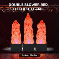 Machine à Effet de Flamme Électrique SITERUI Double Souffleur 1,5 m en Tissu Soyeux avec LED, pour Scène DJ, Discothèque, Fêtes, Effet de Flamme Artificielle, Télécommande