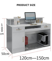 Comptoir de Caisse Blanc pour Magasin de Détail, Bureau de Réception en MDF pour Boutique