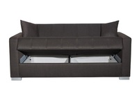 Canapé-lit convertible avec rangement, cadre en bois, revêtement en tissu - Canapé convertible durable pour les appartements et les salons