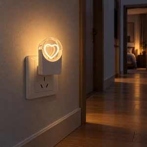 Lampe de nuit LED en forme de cœur, 2700K blanc chaud, économie d'énergie, fonctionnement continu, pour chambre et salon, directement de l'usine. - Product Image 4