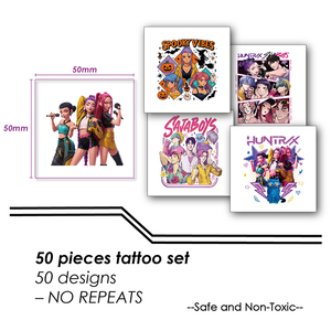 Autocollant de tatouage temporaire inspiré de la K-Pop, ensemble de chasseur de démons, style <span class=keywords><strong>anime</strong></span>, dessin animé, papier écologique, transfert à l'eau, sans danger pour les enfants - Product Image 2